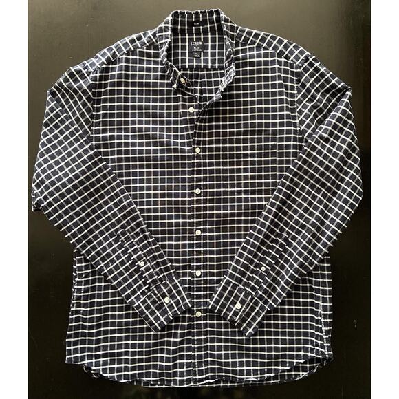 JCREW ‘Flex Oxford’ Slim Fit Navy Long Sleeve Shirt sz XL - Picture 1 of 7